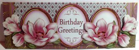 Cerise Mag Birthday Greetings Large Dl Decoupage Card Kit by Jean-Marie Penny