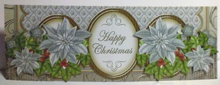 Silver Poinsettia Happy Christmas Large Dl Card Kit by Jean-Marie Penny