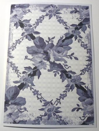 Blue Grunge Rose Check A4 Backing Paper by Jean-Marie Penny