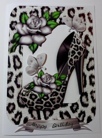 Silver Leopard Print Shoe with Silver Rose by Jean-Marie Penny