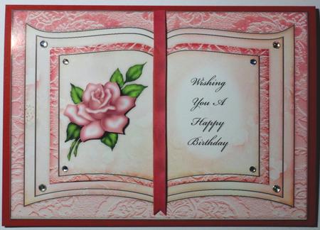 Pink Rose - Wishing You a Happy Birthday - Book Sheet by Jean-Marie Penny