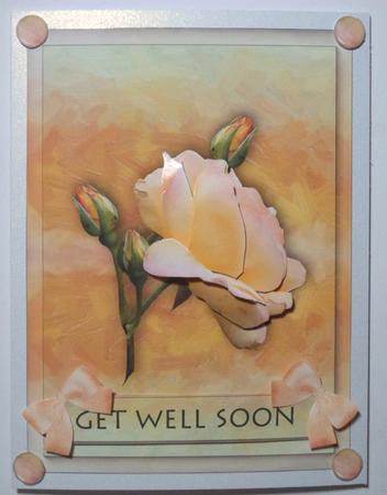 Peach Rose Decoupage Card Sheet by Jean-Marie Penny