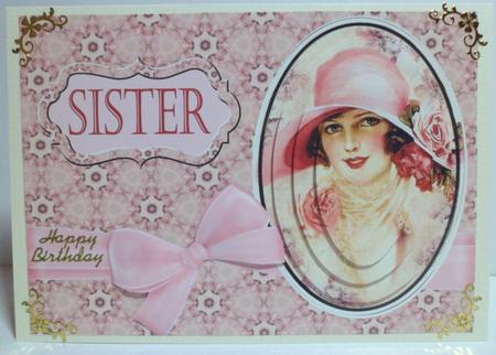 Vintage Beauty Sister Card Front by Jean-Marie Penny