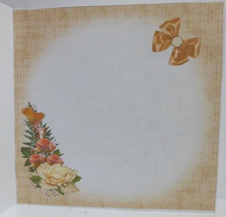 8x8 Ivory and Peach Floral Insert Plate by Jean-Marie Penny