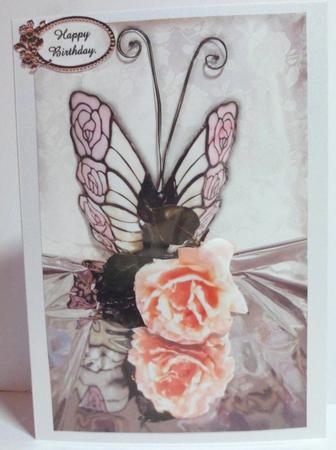 Butterfly and Sweet Rose by Jean-Marie Penny