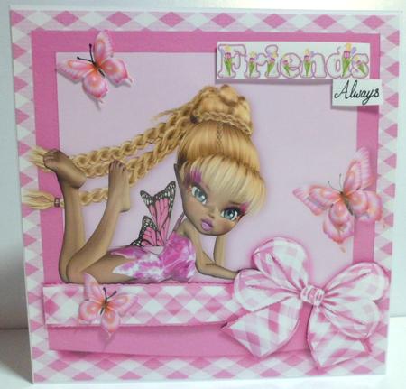 Little Pink Fairie with Butterflies and Bows by Jean-Marie Penny