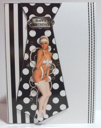 Birthday Boy Tie-shaped Card Front by Jean-Marie Penny