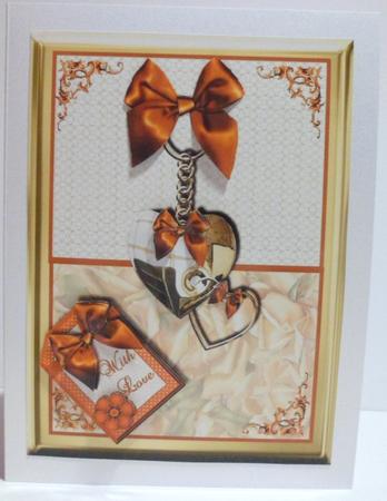 Bows and Hearts Card Front by Jean-Marie Penny