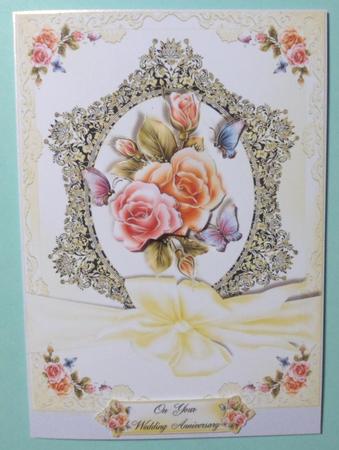 Vintage Style Ivory and Floral Card Front by Jean-Marie Penny