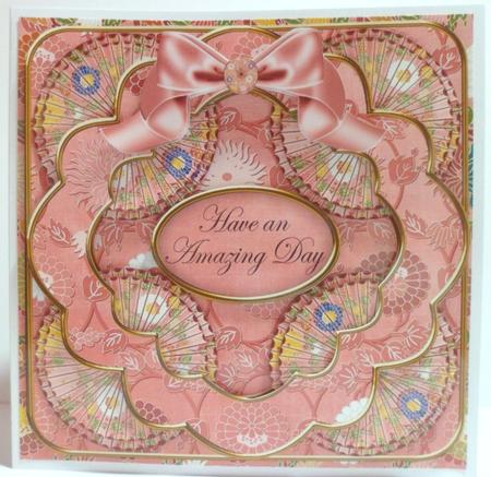 Pink Oriental Flower Amazing Day 8in Rosette Card Kit by Jean-Marie Penny