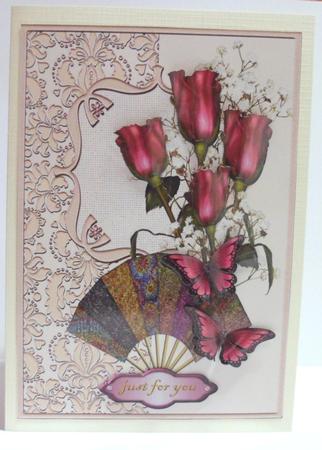 Birthday Fan & Roses by Jean-Marie Penny