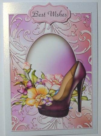 Peep Toe Shoe and Flora Card Front by Jean-Marie Penny