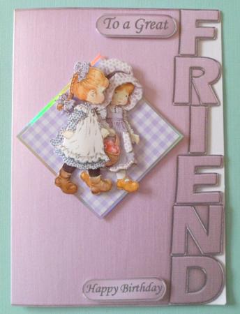 5 x 7 Elegant Metallic Friend Shaped Card by Jean-Marie Penny