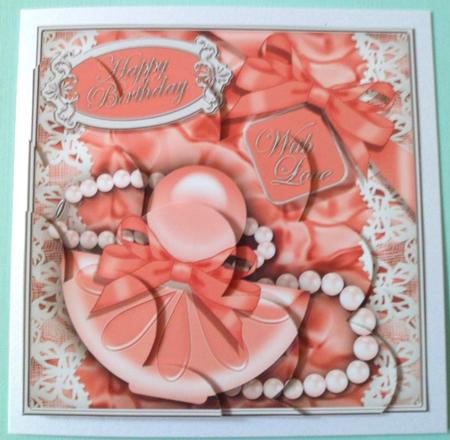 Perfume Lace N Pearls Shell Edged Corner Side Stacker by Jean-Marie Penny