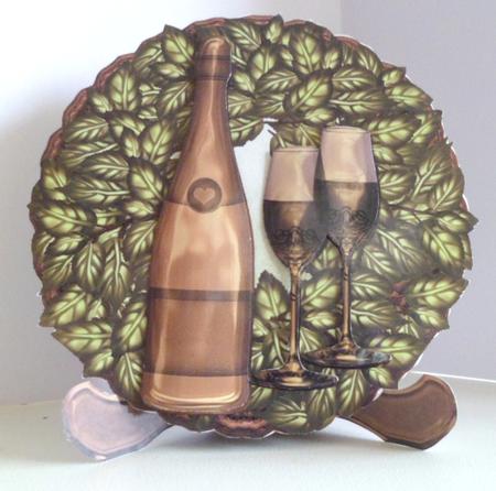 Wine and Glasses Plate with Stand by Jean-Marie Penny