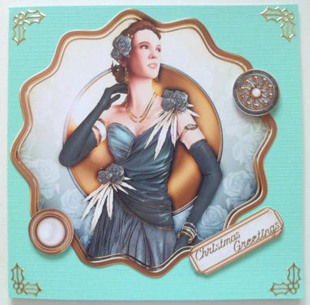 Art Deco Lady Rose (blue) Topper by Jean-Marie Penny