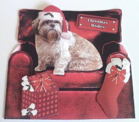 Shih Tzu Christmas Arm Chair by Jean-Marie Penny