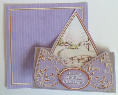 Pretty Snowscene Blue Magical Christmas Teardrop Trio Kit by Jean-Marie Penny