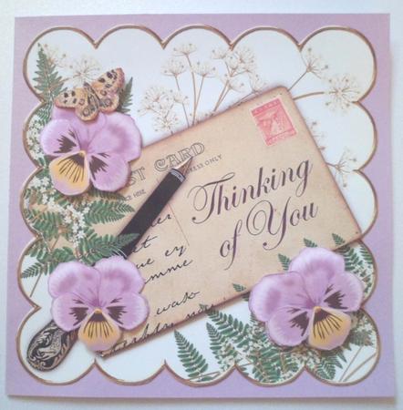 Lilac Pansy Thinking of You 6in Scallop Step by Step by Jean-Marie Penny