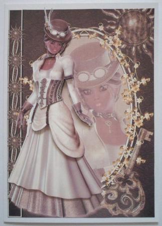 Steampunk Lady Fashion Reflections Decoupage by Jean-Marie Penny