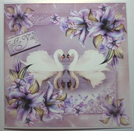 Beautiful Swans & Lilies - Square + Greetings by Jean-Marie Penny