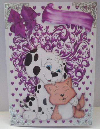 We're So in Love Cute Dalmation and Kitty by Jean-Marie Penny