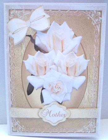 Beautiful White Roses on a Gold Background by Jean-Marie Penny