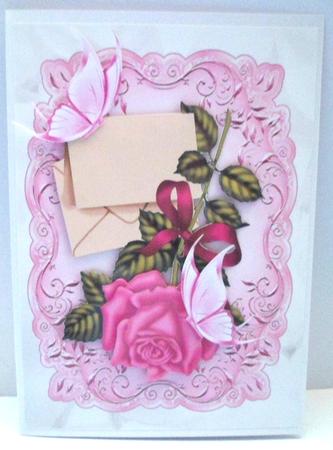 Pink Rose with Letter by Jean-Marie Penny
