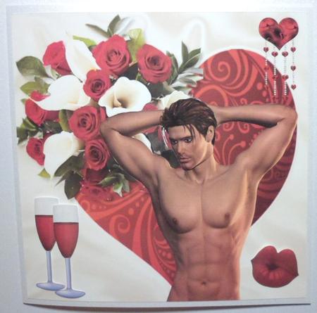 Hearts and Roses, "hands Off He's Mine" 8x8 by Jean-Marie Penny