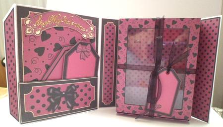3D Romantic Hearts Gift Box Card Kit with 3D Decoupage by Jean-Marie Penny