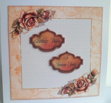 Dark Orange Rose Card Topper by Jean-Marie Penny