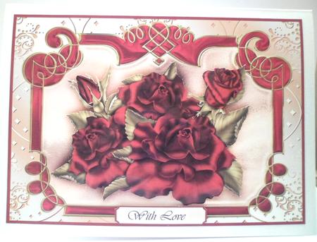 Red Roses on Beige and Red Plaque by Jean-Marie Penny