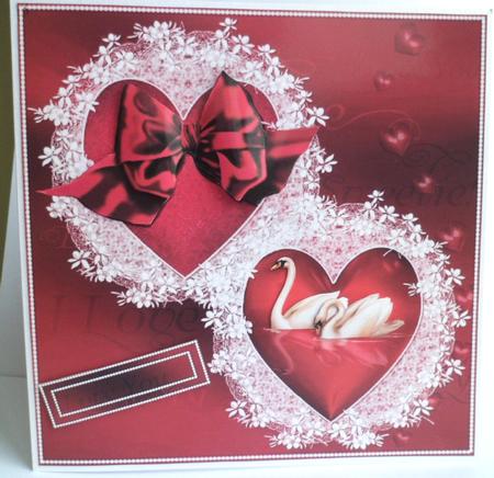 8x8 Love Hearts and Swans by Jean-Marie Penny