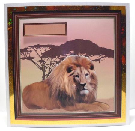 Wild Lion Card Topper by Jean-Marie Penny