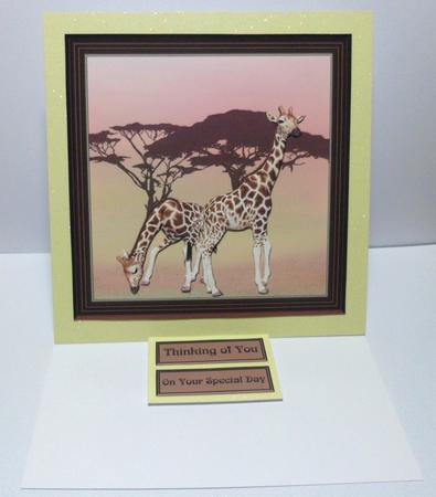 Wild Giraffe Card Topper by Jean-Marie Penny