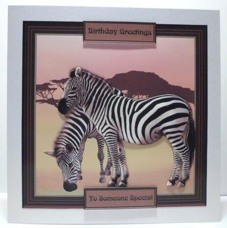 Wild Zebra Card Topper by Jean-Marie Penny