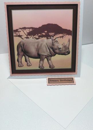 Wild Rino Card Topper by Jean-Marie Penny
