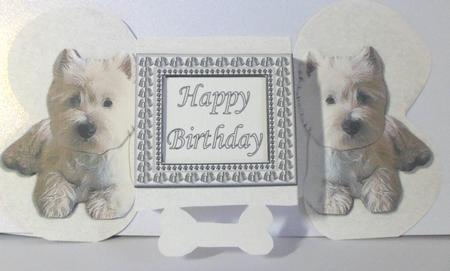 Westie Bone Shaped Card by Jean-Marie Penny