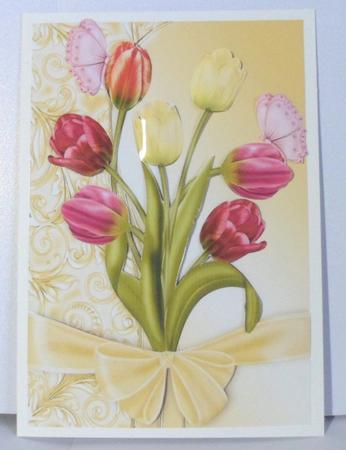 Pretty Coloured Tulips with Big Bow by Jean-Marie Penny