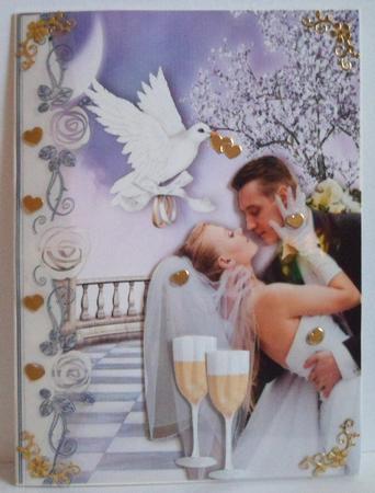 Darling! I Love You, Wedding Couple with Dove by Jean-Marie Penny