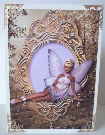 Reclining Lilac Forest Fairy + Decoupage by Jean-Marie Penny