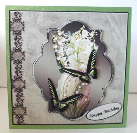 Lily of the Valley Vase & Butterfly Card Top & Decoupage by Jean-Marie Penny