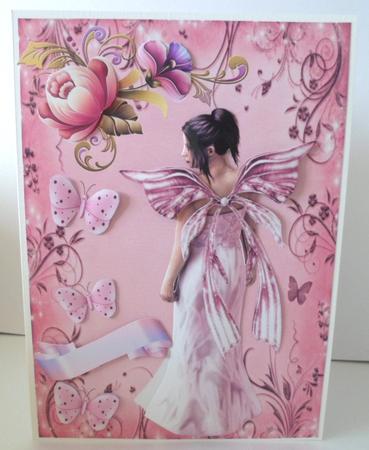 Lovely Pink Fairy with Flowers by Jean-Marie Penny