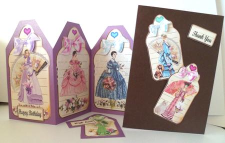 Fancy Ladies Mini Tag Shaped Card Toppers & Sentiment Tags by Jean-Marie Penny