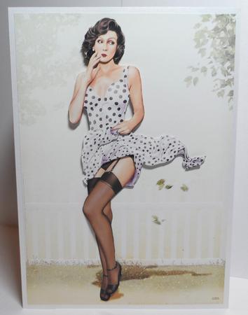 1950's Pin Up Girl Eva Grace Decoupage Sheet (white) by Jean-Marie Penny