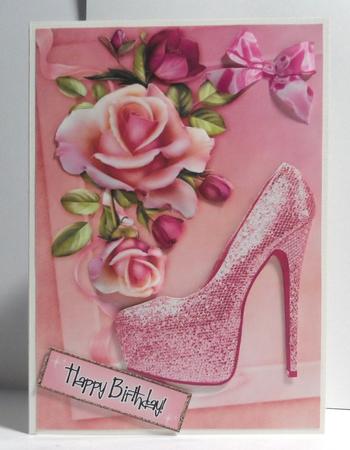 Beautiful Pink Shoe & Roses by Jean-Marie Penny