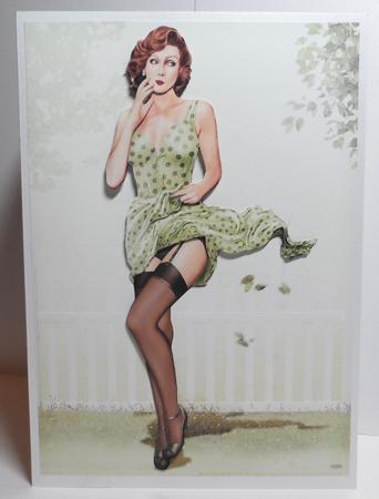 1950's Pin Up Girl Eva Grace Decoupage Sheet (green) by Jean-Marie Penny