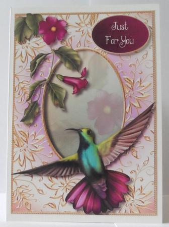 Beautiful Hummingbird Peace & Gilded Frame by Jean-Marie Penny
