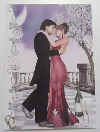 Love and Romance, Dancing Couple with Champagne by Jean-Marie Penny