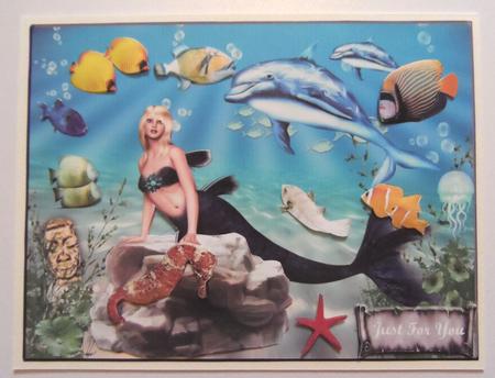 Under the Sea Mermaid with Fish Decoupage by Jean-Marie Penny